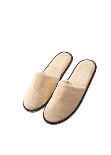 SERUMY Disposable Slippers 5 Pairs/Lot Winter Slippers Men Women Disposable Hotel Slippers Home Slides Travel Sandals Hospitality Guest Footwear-Black,28Cm — view 2