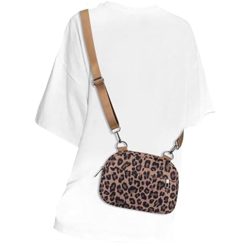 MAXTOP Small Crossbody Bags for Women Men Cell Phone Bum Bag Purse Fanny Pack with Adjustable Strap Sling Bag for Traveling Casual Festival Gifts Leopard Brown