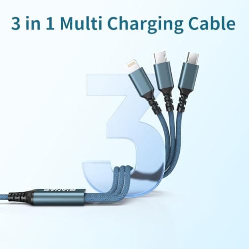 GIANAC Multi Charger Cable [3Pack 2M] 3 in 1 Charging Cable Nylon Braided — view 4