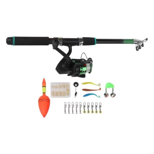 Complete Fishing Starter Kit Rod Reel Tackle Box(Green Rod Set) — view 2