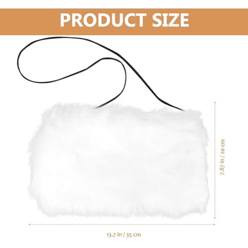Faux Fur Hand Warmer Muff for Ladies, White, Cozy Winter — view 2
