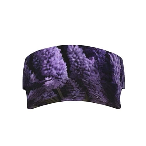 ZTPOWQA Lavender Bouquet Print Adult Sunscreen Visor Cap Breathable Lightweight Foldable Outdoor Sports Sun Hat