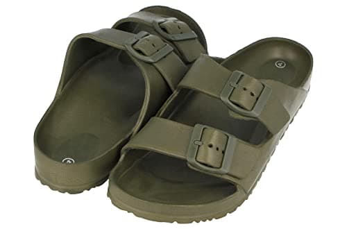 Yinka Shoes Mens Double Buckle EVA Sandals Khaki UK 10 — view 4