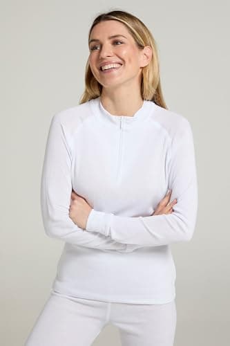 Mountain Warehouse Talus Womens Zip-Neck Thermal Top White (Z 10 — view 3