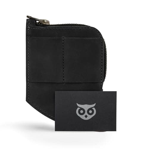 Hide & Drink, EDC Pocket Wallet, Curved Cash Organizer, Slim Front Card Holder, Money Clip, Full Grain Leather, Handmade Travel Accessories, Charcoal Black, Charcoal Black, Classic — view 5