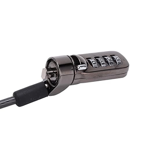 Cocoarm Laptop Security Lock PVC and Metal Combination Cable Lock 1.8m 5.9ft 4 Digit Keyless Code Adjustable Strap for Notebook Projector Desktop Office School — view 2