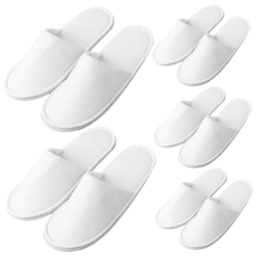 Hilai 5 Pairs of Disposable Slippers for Kids, Breathable & Non-Slip Room Slippers for Hotels, Travel & Home, Towel for Children Aged 4-8 — view 3