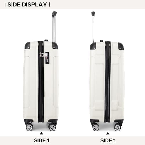 Kono Ryanair Cabin Suitcase 55x35x20cm ABS Hard Shell Travel Luggage,Beige — view 5