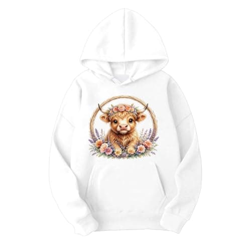 Unisex Hoodie Sweatshirt With Adorable Cow Print For Couples Cozy Fleece Pu — view 3