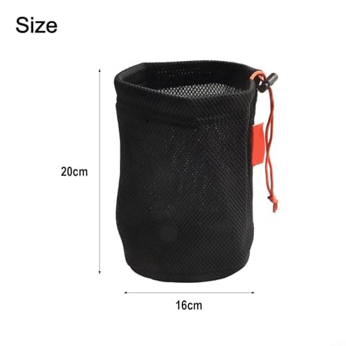 Mesh Pot Organizer Bag for Camping Cookware Storage, Breathable Outdoor Kitchen Gear Pouch with Drawstring, Anti-Collision Hiking Stove Carrier and Water Bucket Mesh Holder,(16 * 20cm) — view 5