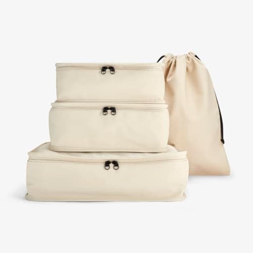 Rock 4 Piece Packing Cubes Set - Beige