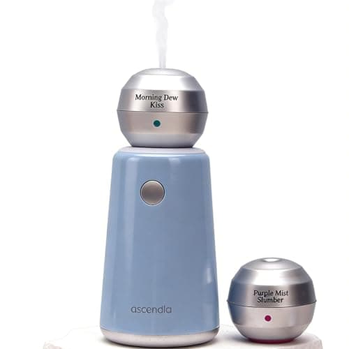 Ascendia Waterless Diffuser for Essential Oil for Home, Car, Blue