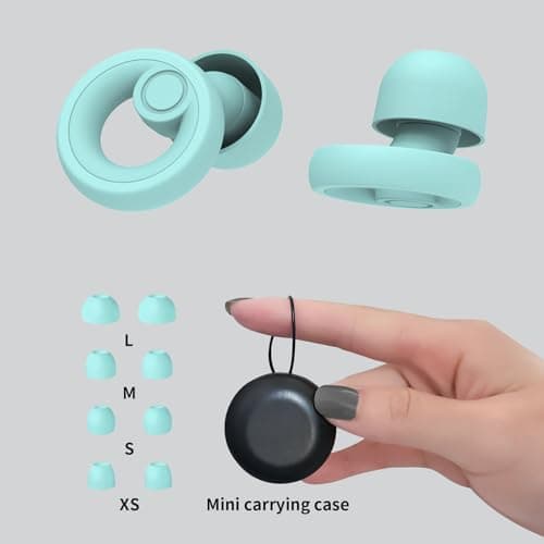 JAYINE Ear Plugs for Sleep, Reusable Soft Silicone Earplugs Hearing Protection, 30dB Noise Cancelling Ear Plugs for Sleeping, Work, Study or Travel - Ear Tips in XS/S/M/L - TBlue — view 5