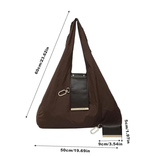 Foldable Keychain Tote Bag with Leather Pouch, Reusable Shopping Bags — view 4