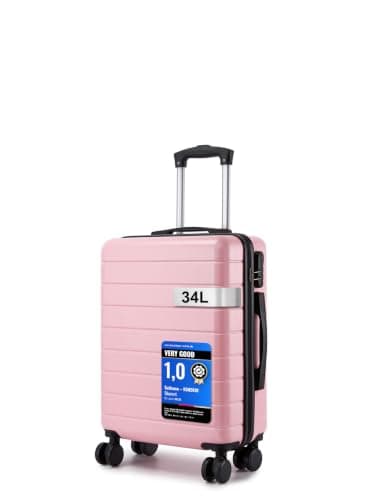 Shavont 20 Inch Cabin Suitcase 55x40x20cm Carry on Hardshell Luggage (Pink)