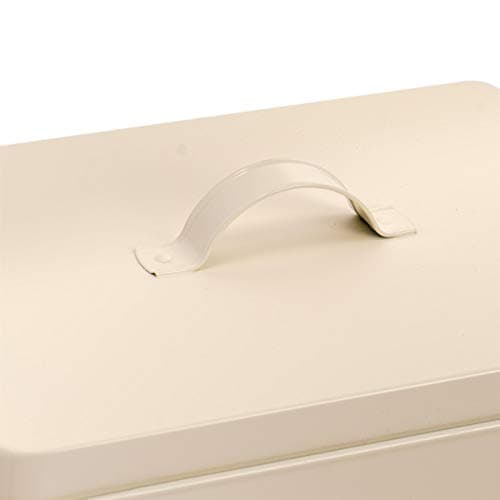 Harbour Housewares Vintage Metal First Aid Box - 29cm - Cream - Medical Storage Tin with Airtight Lid, Handle & 2-Tier Removable Organiser Tray - Steel Medicine Storage Plasters, Pills & Essentials — view 4