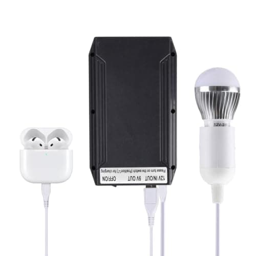 Talentcell 12V Lithium ion Battery Pack, 11.1V/9000mAh 99.9Wh Portable Power Bank, DC 12/9V and 5V USB Multiple Output Li-ion Batteries for LED Light Strip, CCTV Camera, Mobile and more, Black — view 6