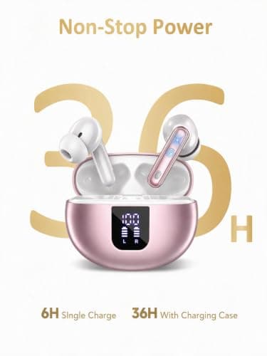 EUQQ Wireless Earbuds, Bluetooth 6.1 Hi-Fi Bass Stereo, 6 ENC Mics — view 3