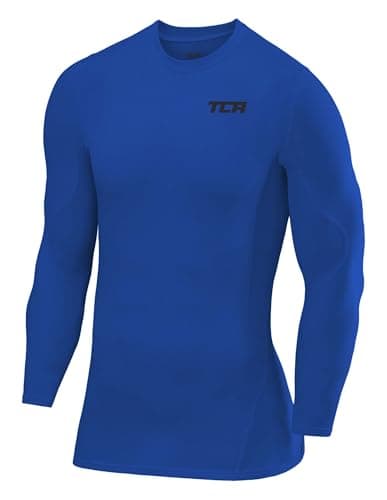 TCA Boys' SuperThermal Compression Base Layer Football Running Top Long Sleeve Thermal Under Shirt - Dazzling Blue, 12-14 Years