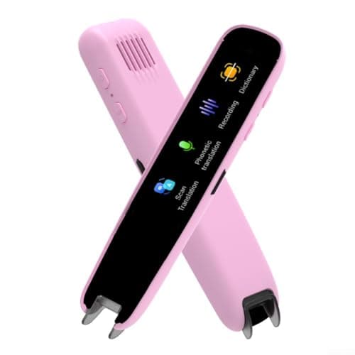 ZWEquipint Intelligent Offline Translation Pen For 123 Languages,Scanning Point Reading Dictionary For Students And Teachers, Portable ABS Smart Translator Device, Black(pink)