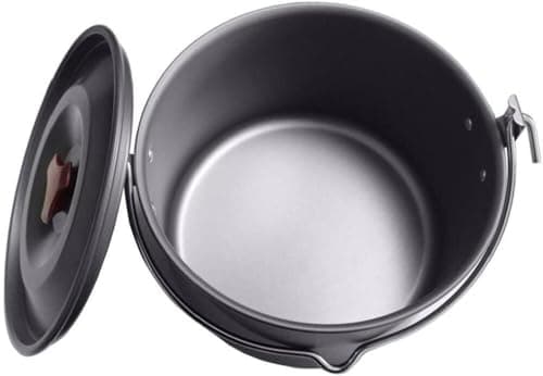 Lightweight Aluminum Camping Hanging Pot with Lid, Large Cookware for 5-6 People, Ideal for Campfire, Picnic and Outdoor Activities — view 5