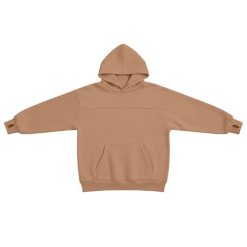 Zip Up Hoodies for Women UK Oversized Casual Sweatshirts Cozy Hooded Sweatshirt With Large Pocket And Front Earphone Pocket For (Brown, M) — view 6