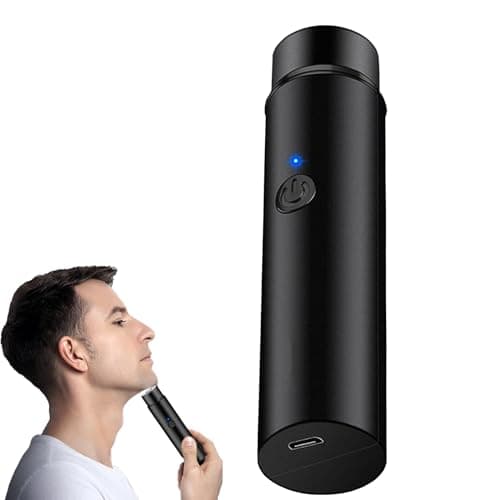 Peixiong Mini Electric Shaver, Portable Rechargeable Rotary Men's Razor, Waterproof Electric Pocket Shaver, Black