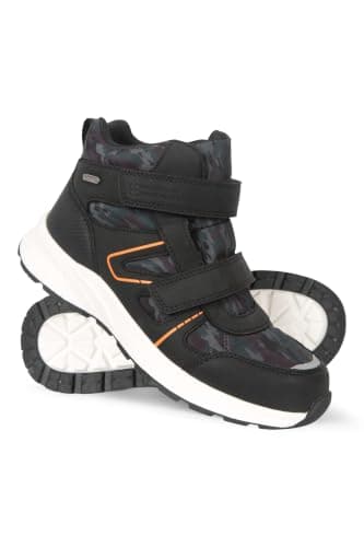 Mountain Warehouse Jupiter Kids Adaptive Waterproof Walking Boots - Trainer Shoes with Adjustable Straps for Boys & Girls Orange Mix Kids Shoe Size 3 UK