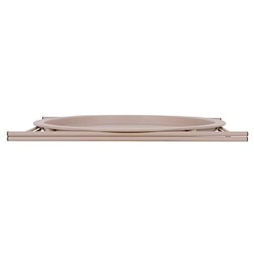 Hodge and Hodge Round Metal Folding Side Table Tray Top Light Portable Coffee Night Stand Pink — view 4