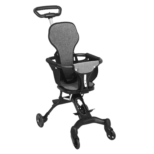 Baby Stroller Lightweight Foldable for Airplane Travel Black