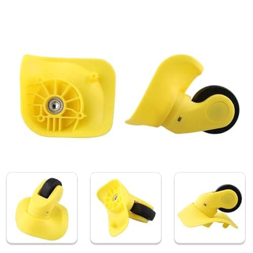 Plastic Suitcase Replacement Wheels 2 Strong Wheels for Luggage Repair (Yellow L) — view 4