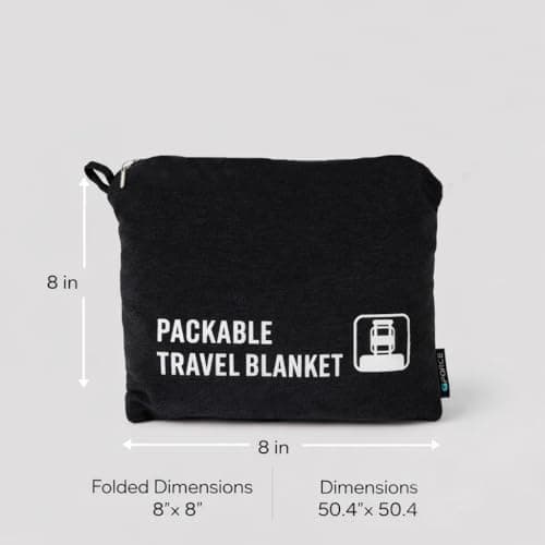 G FORCE Jersey Knit Packable Travel Blanket Black 50x47 Inch — view 2