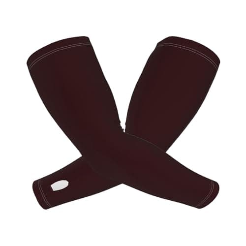 ZSUUGJ Maroon Uv Protection Cooling Arm Sleeves For Men & Women – Lightweight, Breathable Compression Arm Covers For Running, Cycling, Golf & Outdoor Activities — view 2