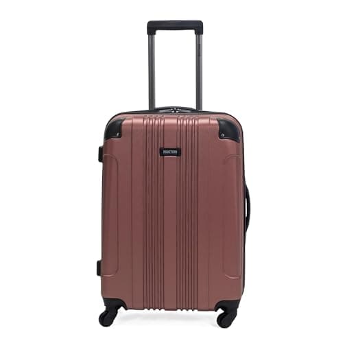 Kenneth Cole Reaction Out of Bounds Lightweight Hardshell 4-Wheel Spinner Luggage, Rose Gold, 24-Inch Checked, Out of Bounds