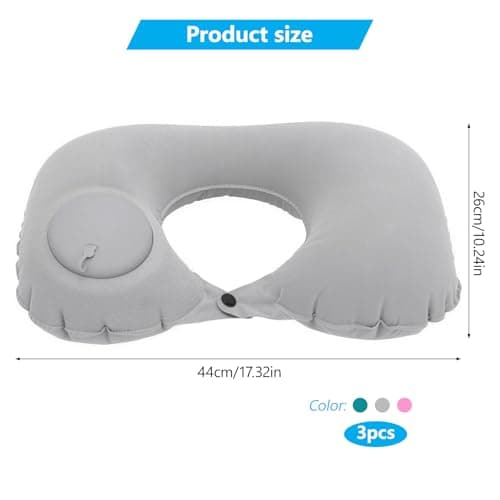Travel Pillow for Airplane, 3 Pcs Inflatable Neck Pillows with 360° Support — view 2