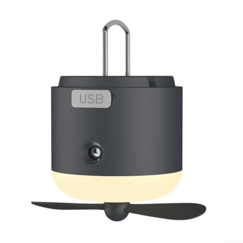 Portable Tent Fan Light ABS Silicone Stainless Steel Build — view 6