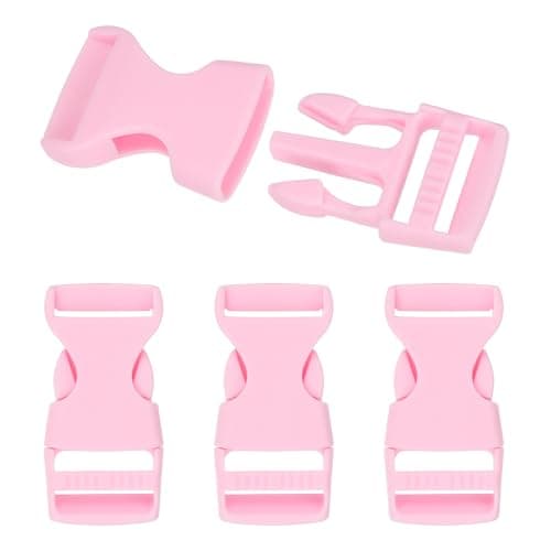 PATIKIL 4pcs Quick Side Release Buckle 0.8" Plastic Belt Clip Pink