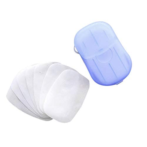 Paper Tablets Soap Travel Disposable 40 Hand Wash 2PCS Portable Toilet Kitchen，Dining & Bar Bathroom Organizer (Sky Blue, One Size) — view 3