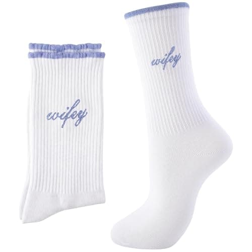 Bride Socks Bride To Be Something Blue Gift, Bride Gifts Soft Cotton Wifey Socks for Women Wedding Engagement Bridesmaid Bridal Shower Gifts Bachelorette Party Favor Honeymoon Essentials Decorations