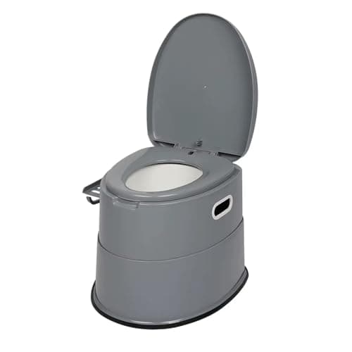 5L Portable Camping Toilet with Lid & Removable Bucket – Lightweight Travel Toilet for Adults with Paper Holder & Carry Handles – Compact Outdoor Toilet for Camping, Caravan, Festival & Emergency Use
