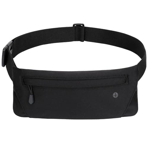WHIPPY Running Belt for Phone Bag Running Gifts for Women Fanny Pack for Men Elastic Runners Money Belt Phone Holder Hiking Waist Pack, Black