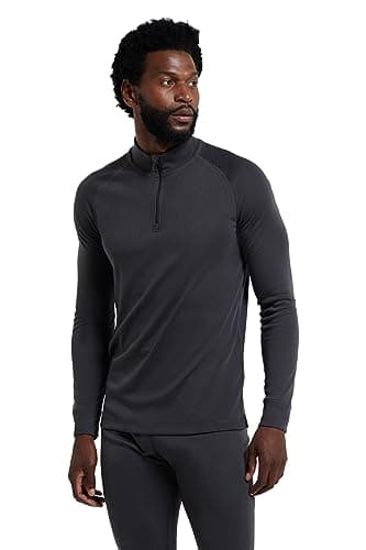 Mountain Warehouse Talus Mens Thermal Zip Neck Top Charcoal XL