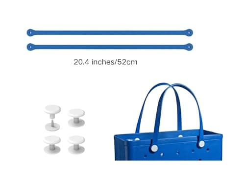 Replacement Straps for S/M Beach Bag, Replacement Handles with 4 Snaps for EVA Rubber Beach Bag, EVA Bag Strap Replacement, Small Rubber Beach Bag Repair Kit, Blueyed, S-M — view 2