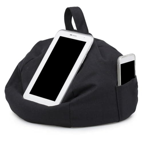 Beanbag Phone Pillow Holder with Side Pocket Soft Tablet Cushion Phone Stand for Lap Travel Knee Sofa and Bed — view 3