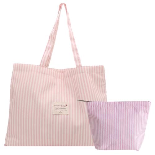 WSXQAZ Large Beach Bag, Summer Beach Tote Bags for Women (Pink)