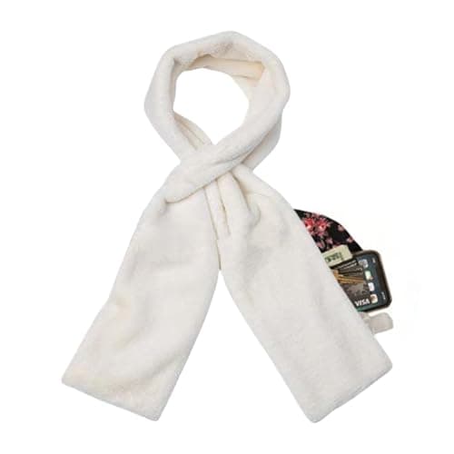Short Scarf Pull Through Neck Wrap with Zipper Pocket