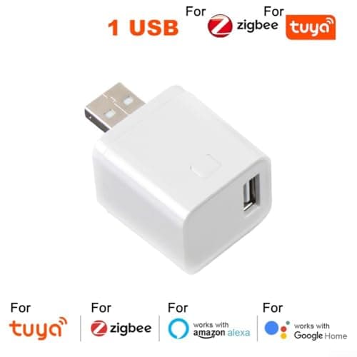 LVYXON Smart USB Adapter Switch 1-3 Gang for Tuya for Zigbee Power Adapter with App Remote Control and Voice Control for Alexa Home Automation(1 Gang) — view 2