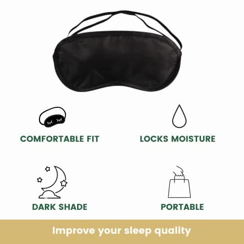 2pcs Eye Mask for Sleeping Shade Cover Blindfold Eye Patches Travel Sleep Cover | Nap Travel Gift Breathable Eye Blinder with Nose Pad for Men Women (Black) — view 5