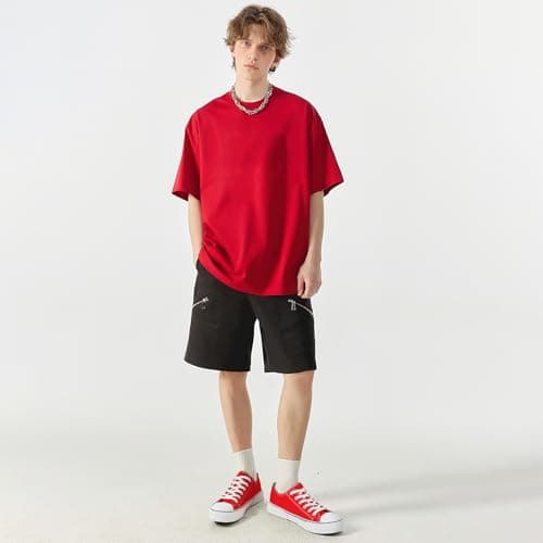 yageyan Men Canvas Low top Shoes Classic Casual Sneakers Black and White Fashion Shoes, Red, 12 — view 6