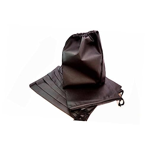 Black Nylon Drawstring Shoe Bags 8 Pack for Travel